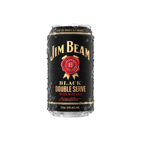 JIM BEAM BLACK DOUBLE SERVE CANS 375ML