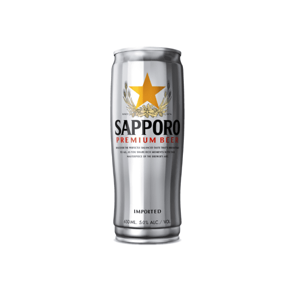 SAPPORO PREM BEER CAN 650ML